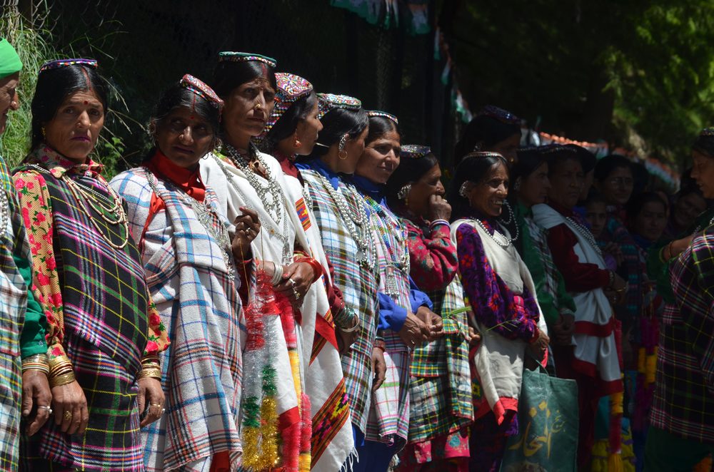 Procession of Pangwali people in traditional dress
