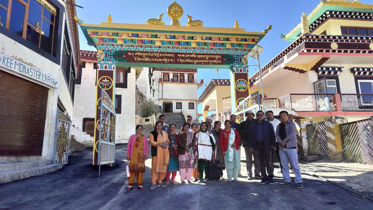 Pangi homestay hosts on their exposure visit to Key Monastery, Spiti Valley